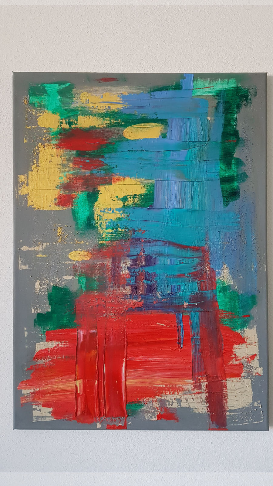 Grundriß rot/blau 70 x 50 cm